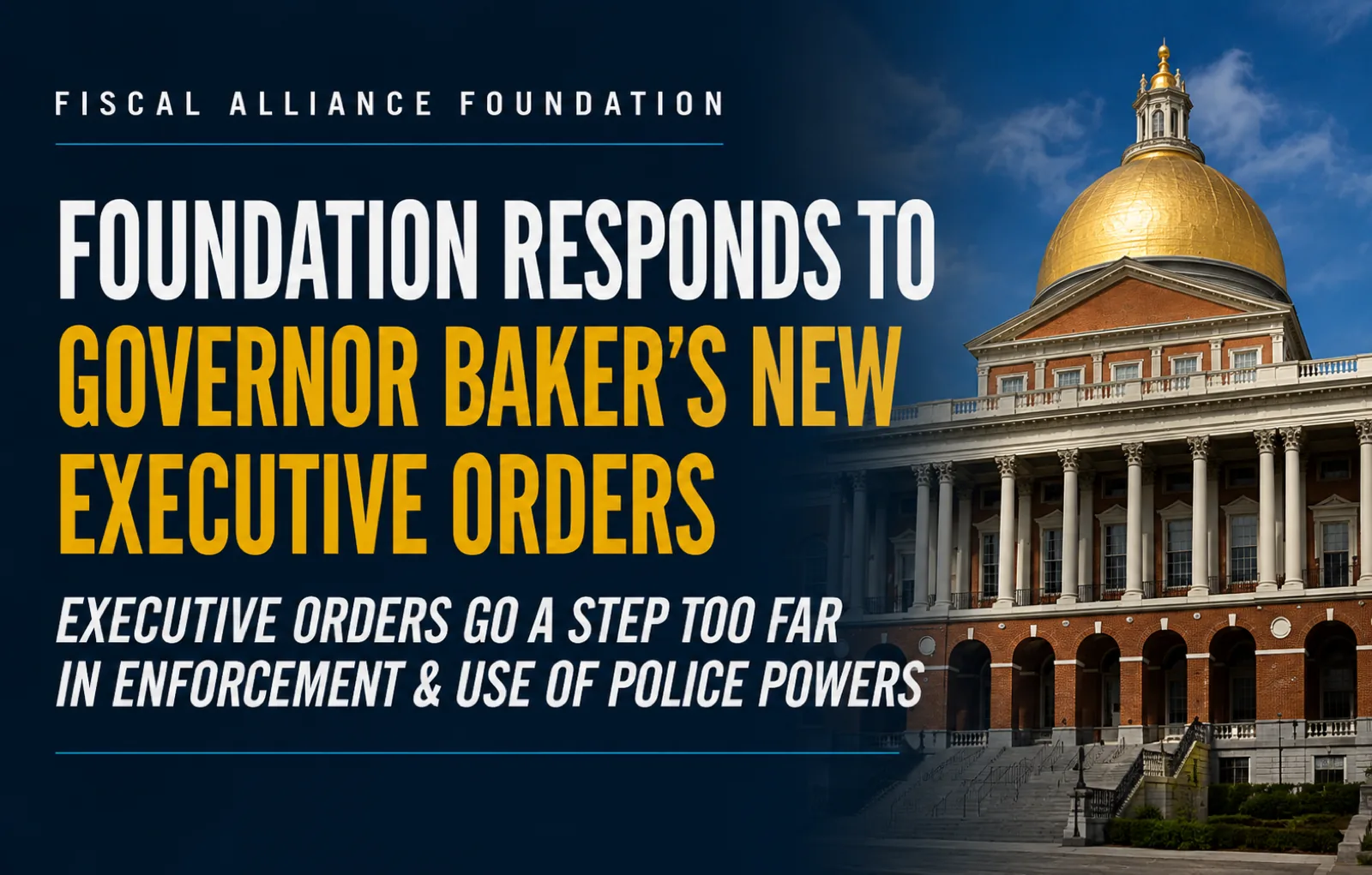 Foundation responds to Governor Baker's new executive orders