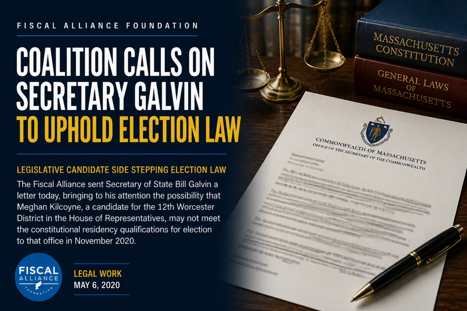 Cover of Coalition calls on Secretary Galvin to uphold election law