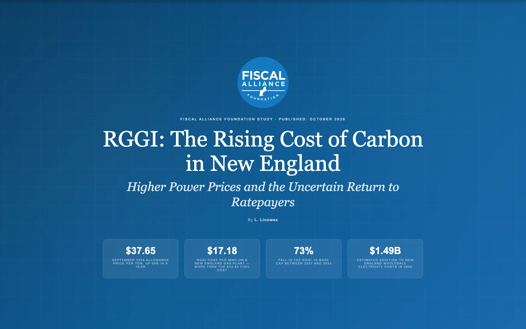RGGI: The Rising Cost of Carbon in New England — Fiscal Alliance Foundation study by L. Linowes